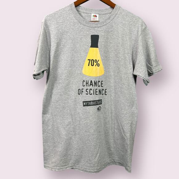 Discovery Channel Mythbusters 70% Chance of Science Men's T Medium NWOT - Picture 1 of 4